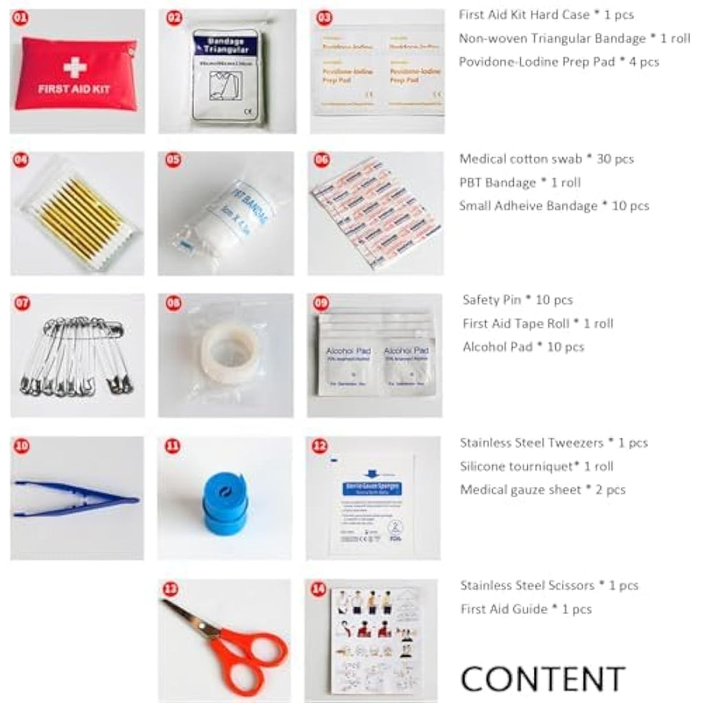 Jolof Store Mini First Aid Kit – 74 Piece Portable Medical Bag for Travel