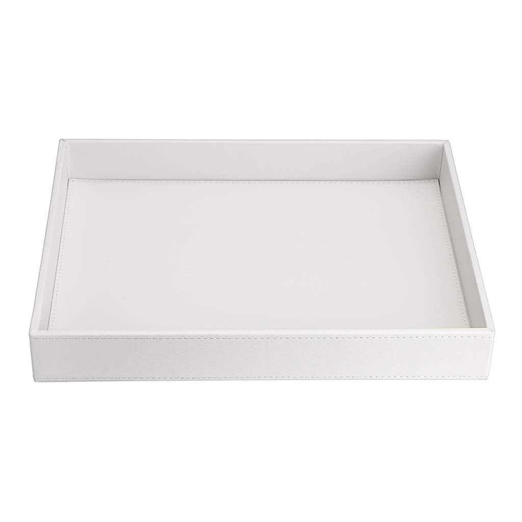 SUMNACON PU Leather Vanity Tray – Decorative Desktop Makeup Organizer