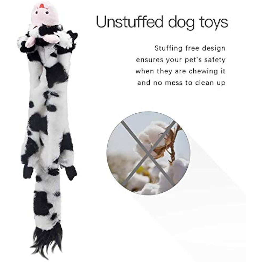 Dog Squeaky Toys – 5 Pack No Stuffing Plush Chew Toys