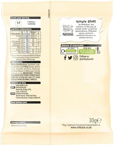 Milkybar White Chocolate Giant Buttons Sharing Bag - 48 x 30g Bulk Pack