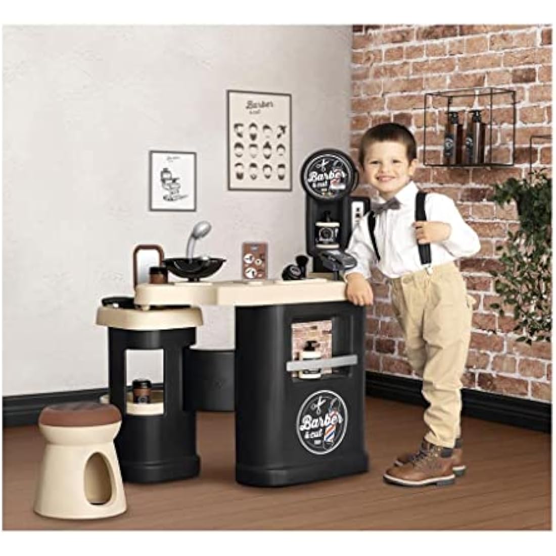 Smoby Barber and Hairdresser Play Salon - Kids Pretend Play Station