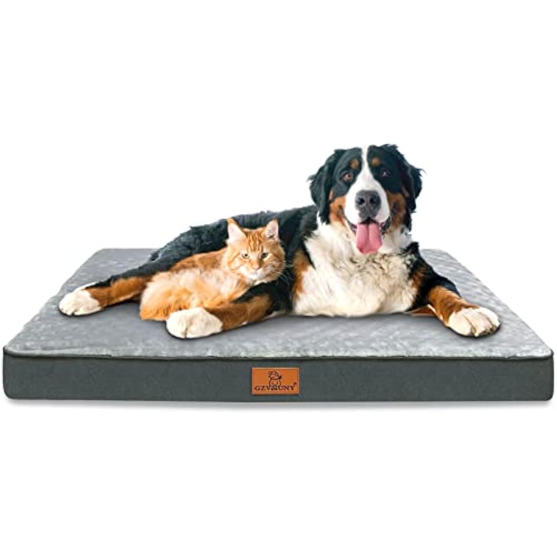 Gzvxuny Orthopedic Dog Bed – Waterproof Egg Crate Foam Pet Mat, Grey XL