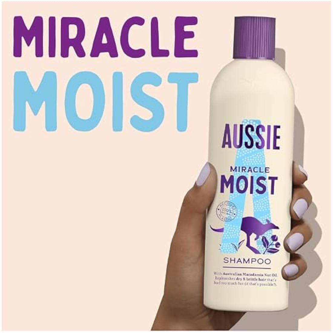 Aussie Miracle Moist Shampoo with Macadamia Nut Oil, 500ml - Pack of 6