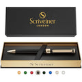 Scriveiner Black Lacquer Ballpoint Pen – Luxury Gold Plated Executive