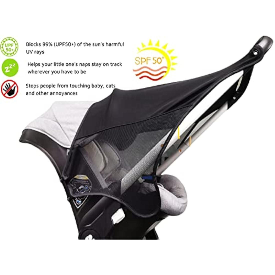 Cysocool Sunshade & Insect Net for Doona Stroller – UV Protection Canopy