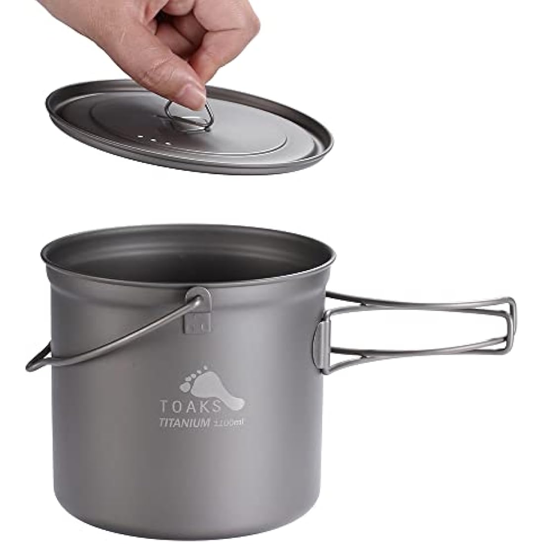 TOAKS Titanium Hanging Pot with Bail Handle | Ultralight Camping Gear
