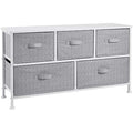 Jolof Store 5-Drawer Fabric Storage Organizer – Extra Wide White Dresser