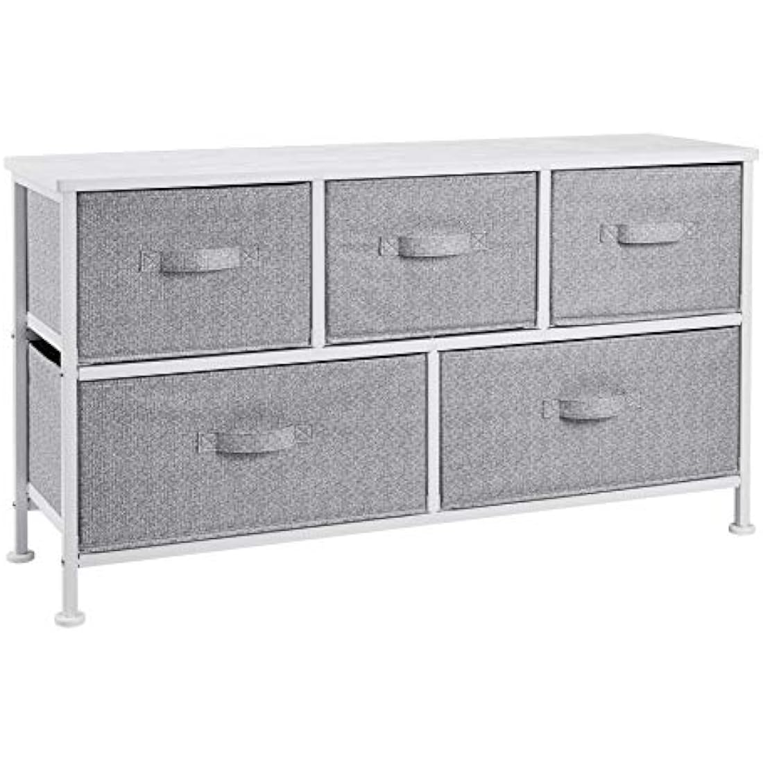 Jolof Store 5-Drawer Fabric Storage Organizer – Extra Wide White Dresser