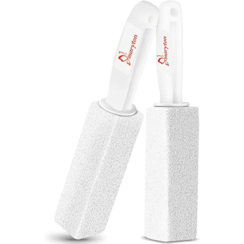 Maryton Pumice Stone Toilet Bowl Cleaner with Handle - 2 Pack White