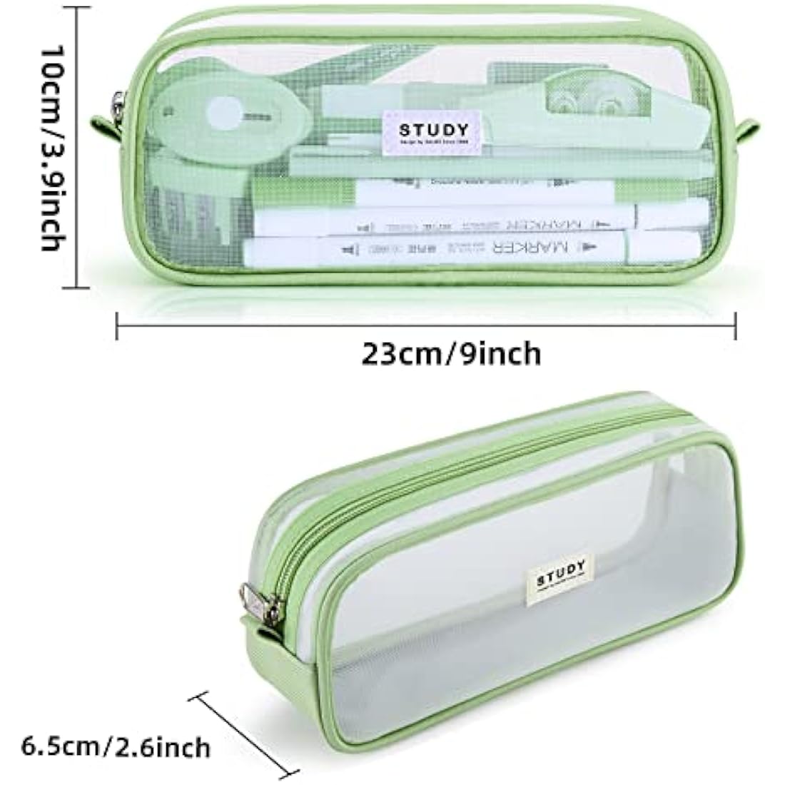 KALIDI Clear Mesh Pencil Case – Large Capacity Stationery Pouch