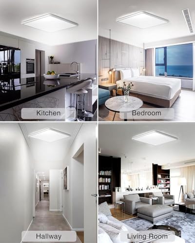 Zemty 36W LED Ceiling Light – 4 Pack Waterproof Square Flush Mount