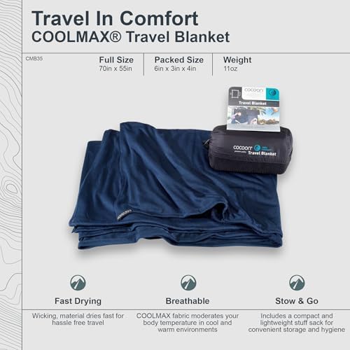 Cocoon Coolmax Travel Blanket – Lightweight & Breathable Travel Bedding