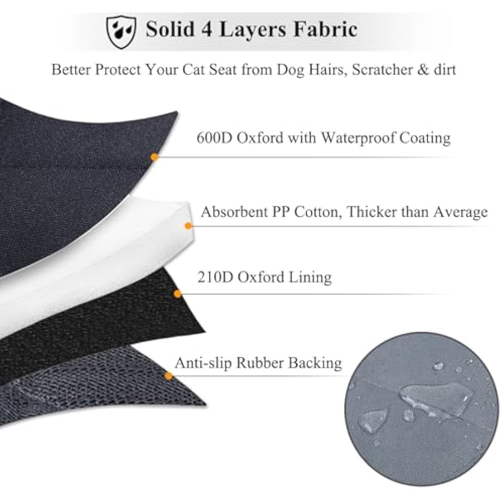VIVAGLORY Dog Backseat Cover | Anti-Slip Waterproof Car Protector, Grey, L