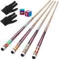 Aklot Pool Cues Set of 4 – 58" Canadian Maple Wood Sticks, 18-21 oz