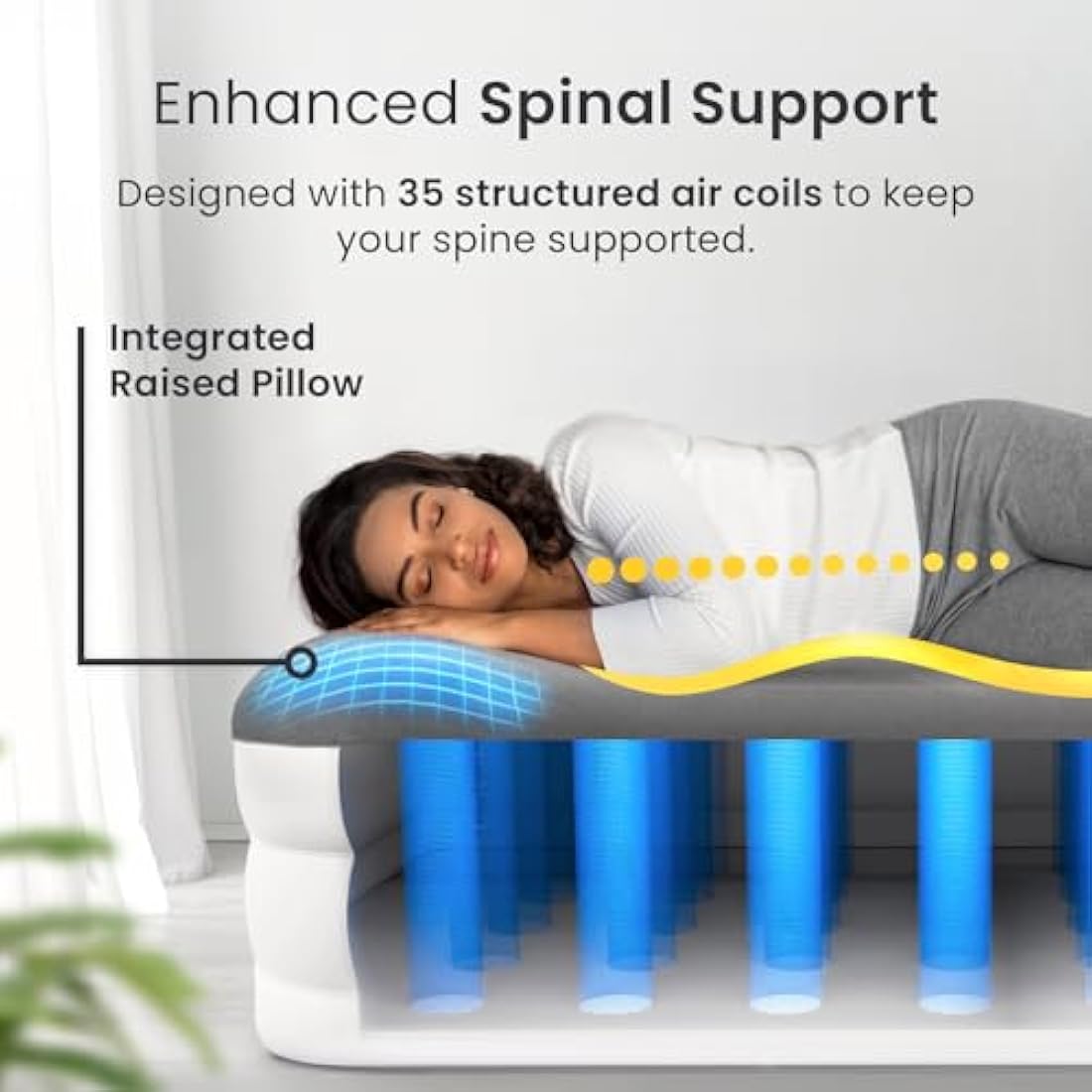 Cosi Home King Size Air Bed with Built-in Pump and Integrated Pillow