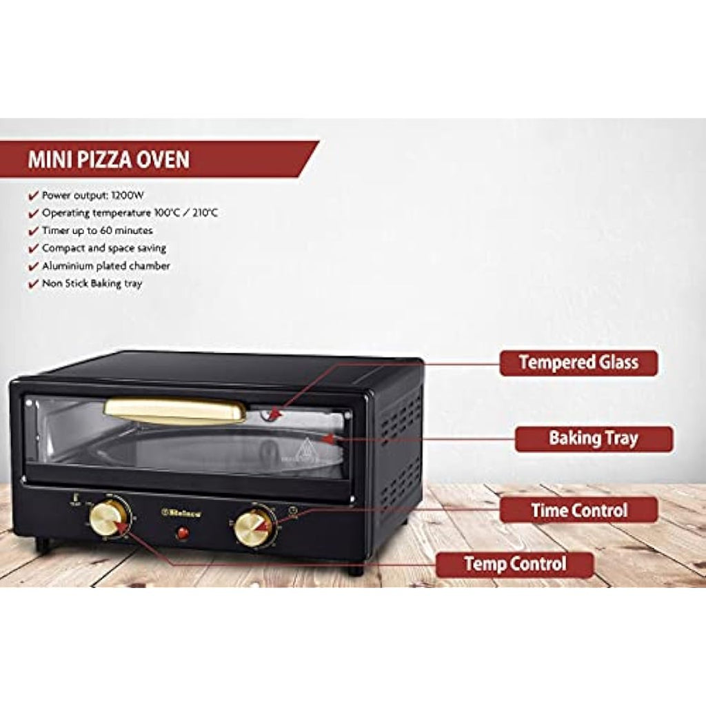 Belaco 1200W Mini Oven | 12-Inch Pizza Maker & Tabletop Toaster