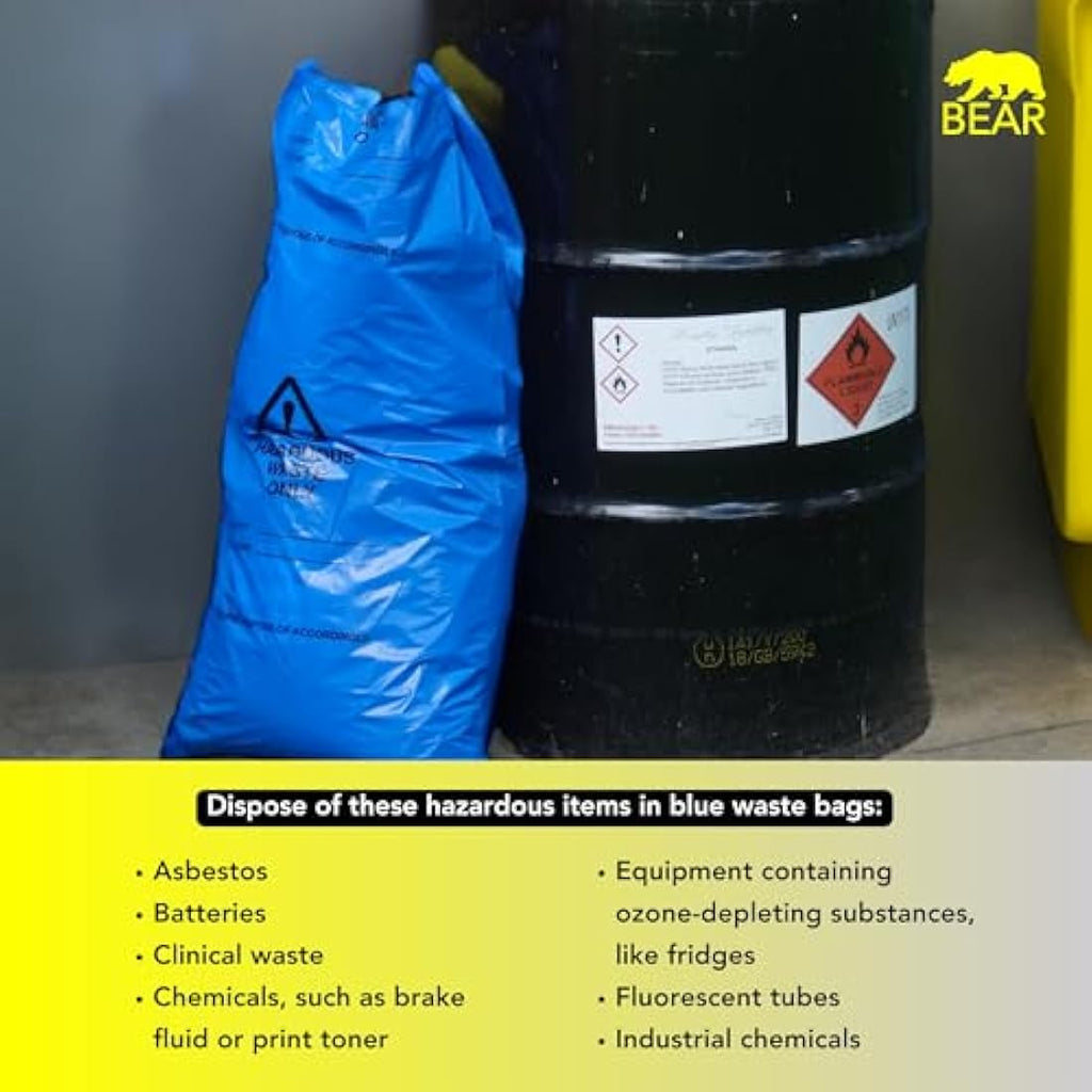 Hazardous Waste Bags – Blue Heavy Duty Disposal (100 Pack)