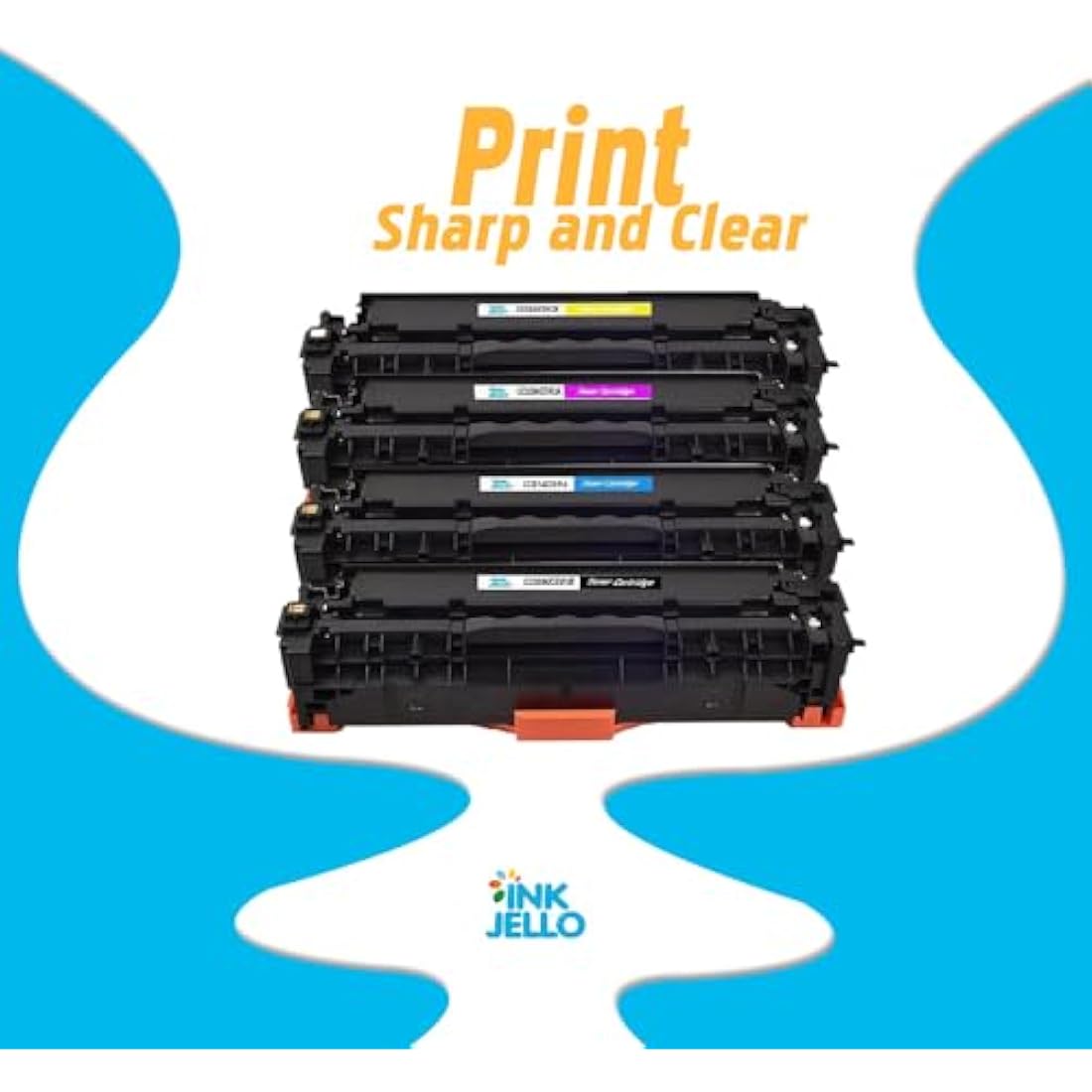 Inkjello Compatible Toner Cartridges for HP CP2025 CM2320 (4-Pack)
