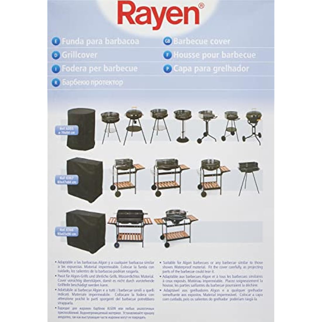 Rayen Rectangular Barbecue Protective Cover - Rustproof - 80 x 47 cm