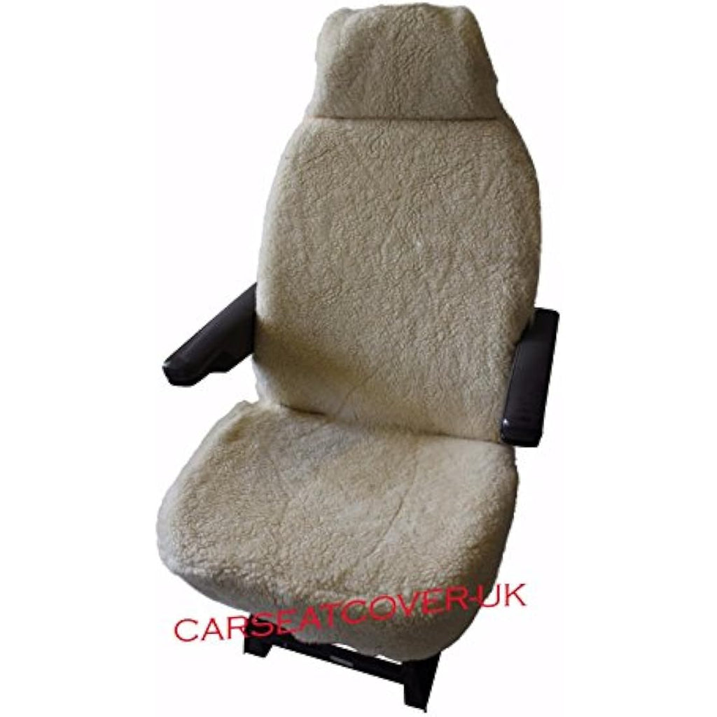 Cream Sherpa Faux Fur Motorhome Captain Seat Covers - Pair