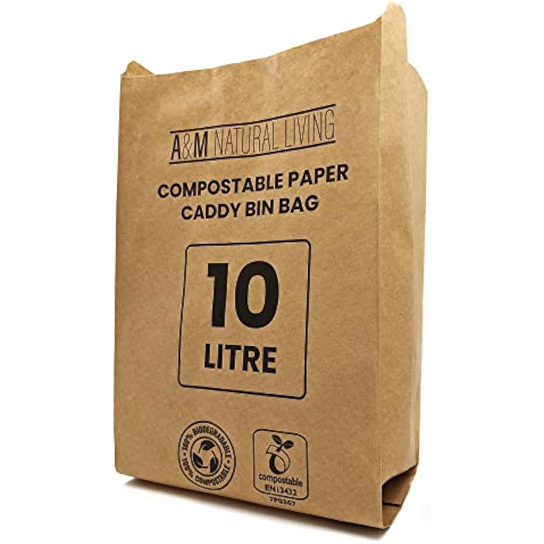 A&M Natural Living 10L Paper Food Waste Caddy Liners - 150 Compostable Bags