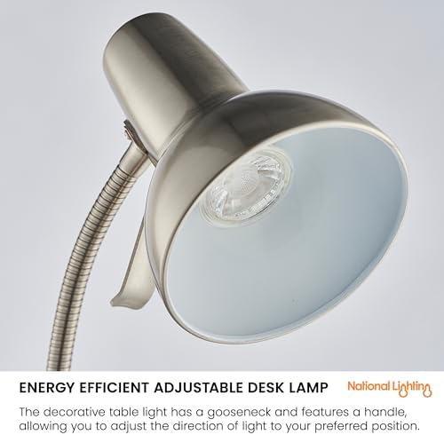 Gooseneck Desk Lamp – LED Bedside Light with USB Port