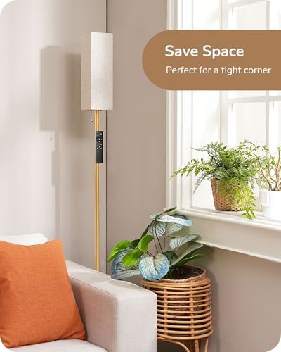 EDISHINE LED Floor Lamp – Dimmable Standing Lamp with Remote Control, Gold