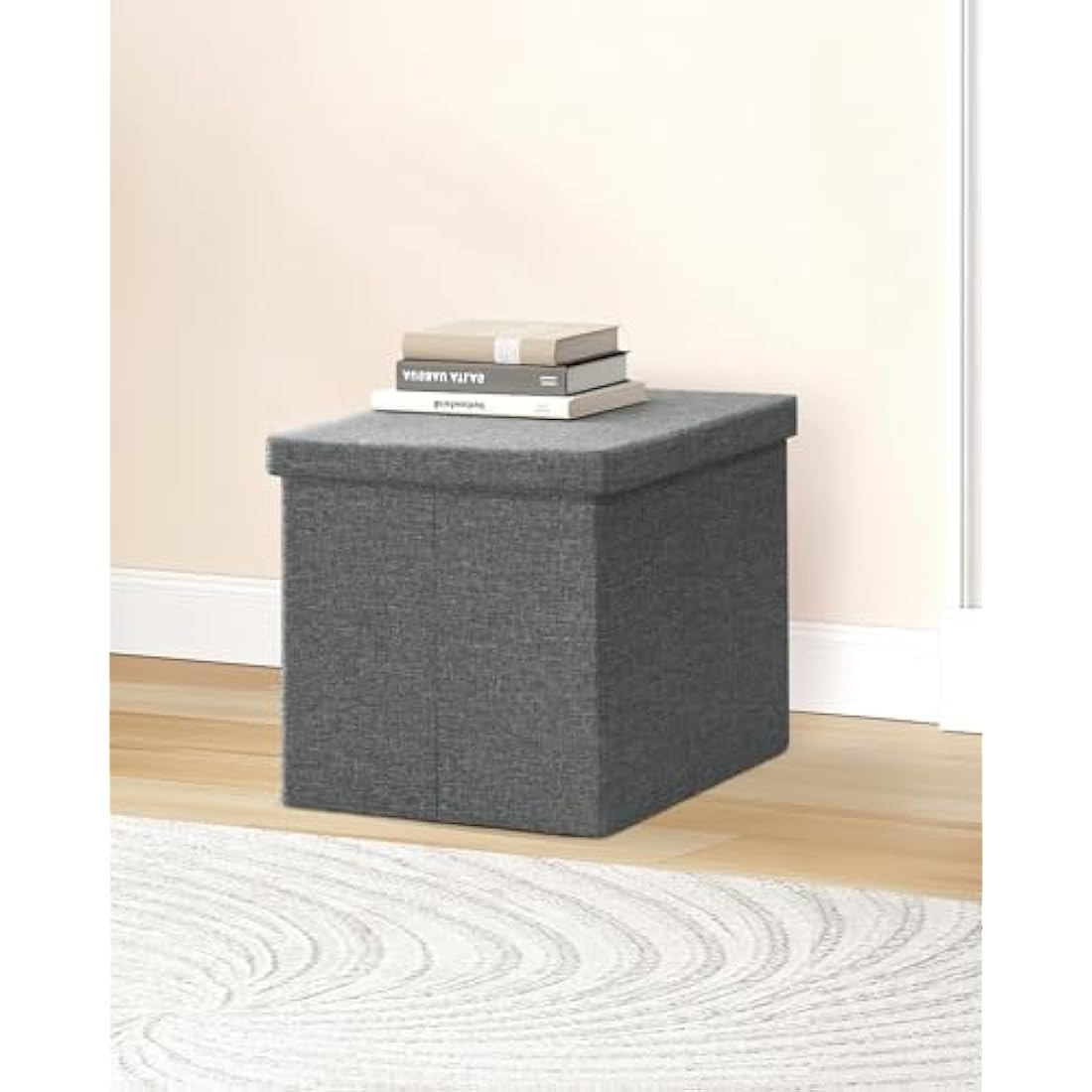 Grey Storage Ottoman – Foldable Toy Box & Coffee Table