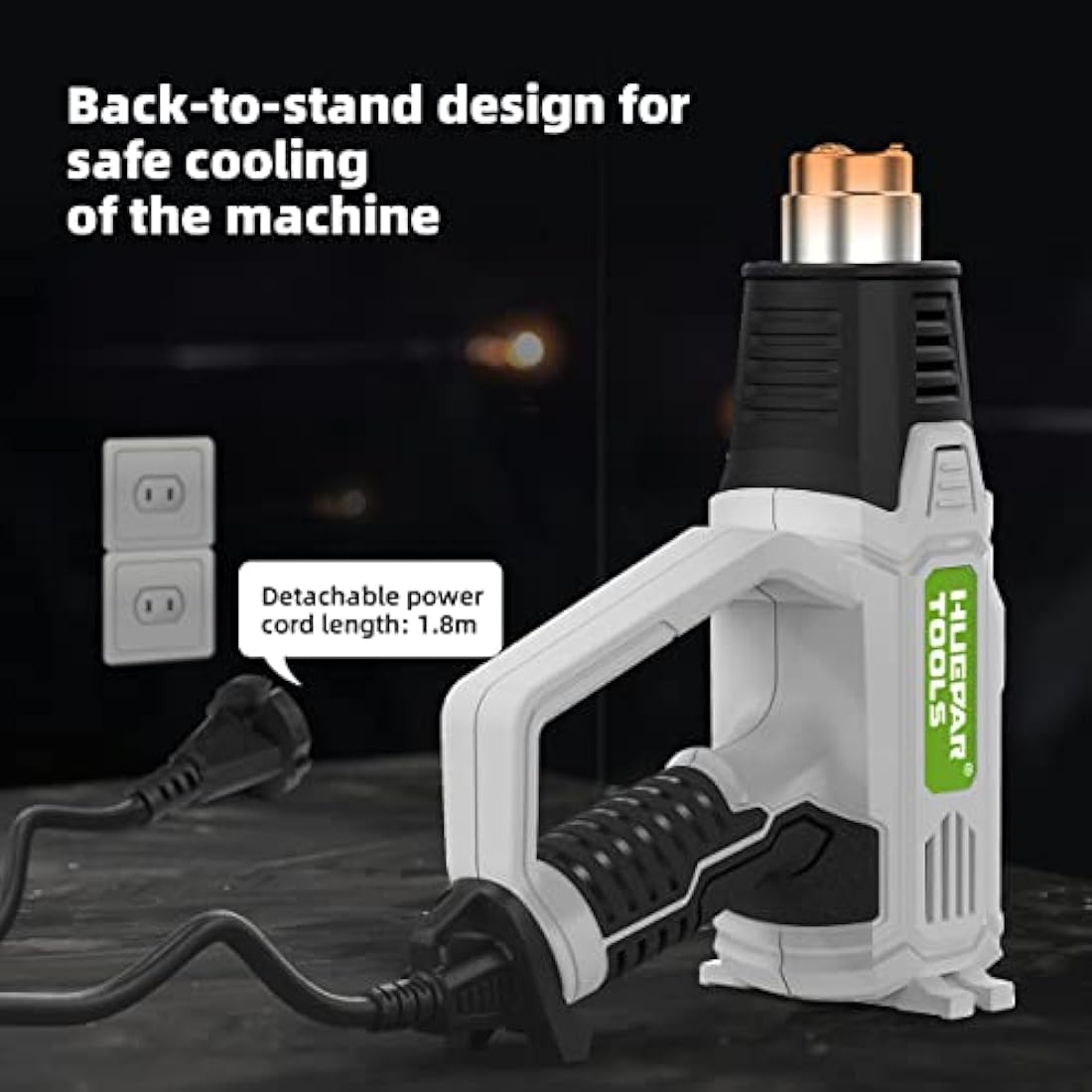 Huepar Tools 2300W Heat Gun - Digital LCD Hot Air Gun Kit with 10 Accessories