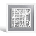 O3 Design Studio Chicago Paper Cut Map | Framed 9x9 Wall Art Decor
