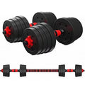 BCBIG 15KG Adjustable Dumbbells & Barbell Set – 2-in-1 Home Gym Weights