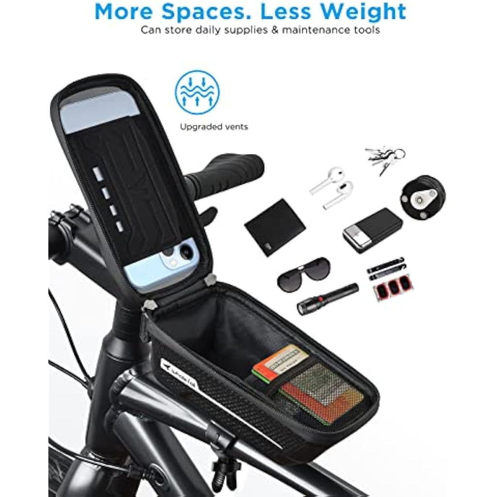 Whale Fall Waterproof Bike Frame Bag | Hard Shell Phone Holder up to 7"