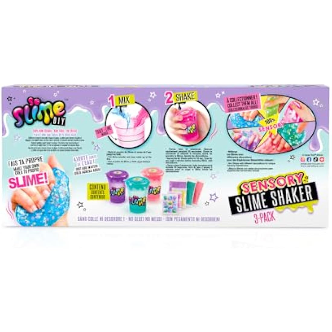 So Slime DIY Shakers 3-Pack – No Glue Slime Kit with Surprise Figures