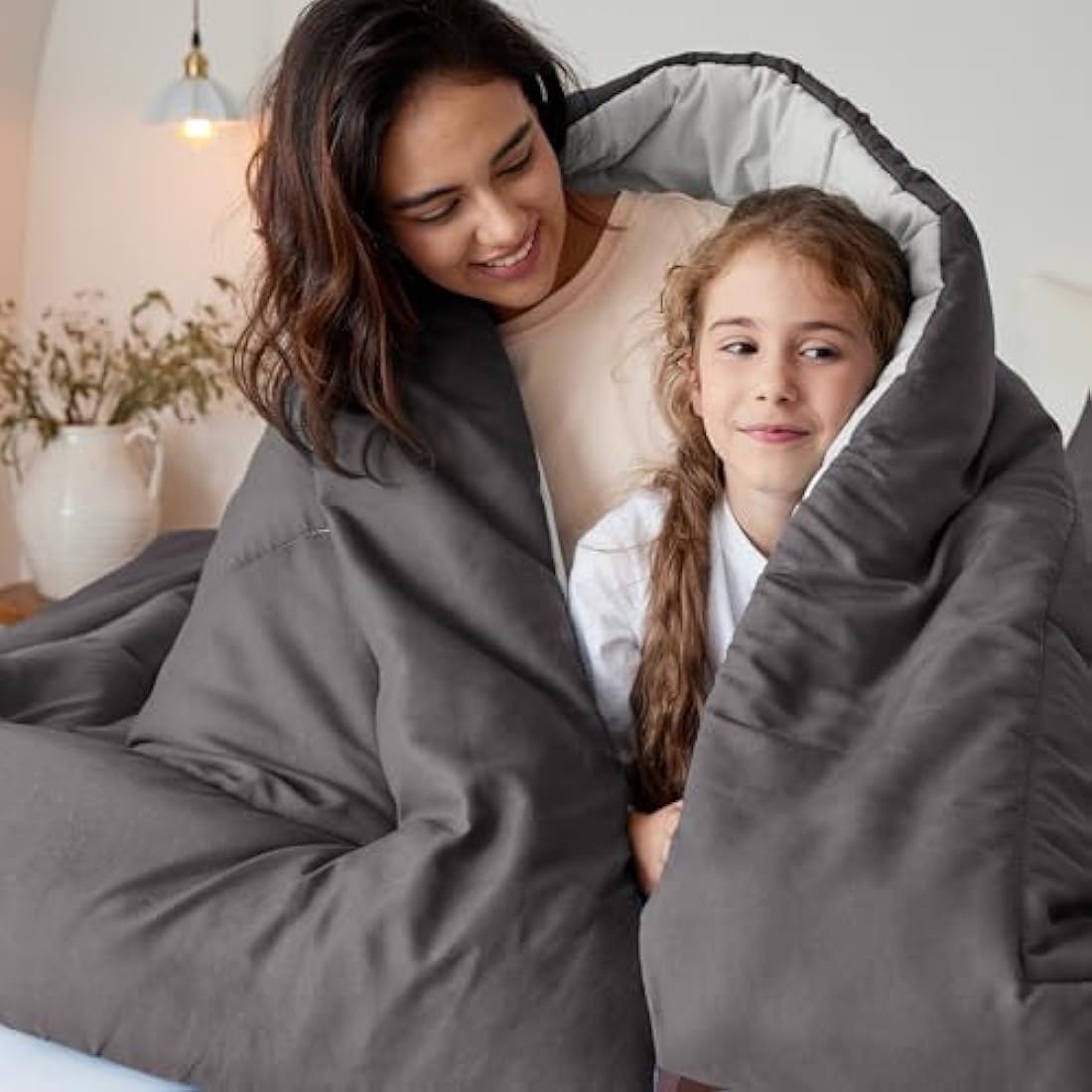 Jolof Store King Size Duvet – All Seasons Microfiber Comforter, Grey