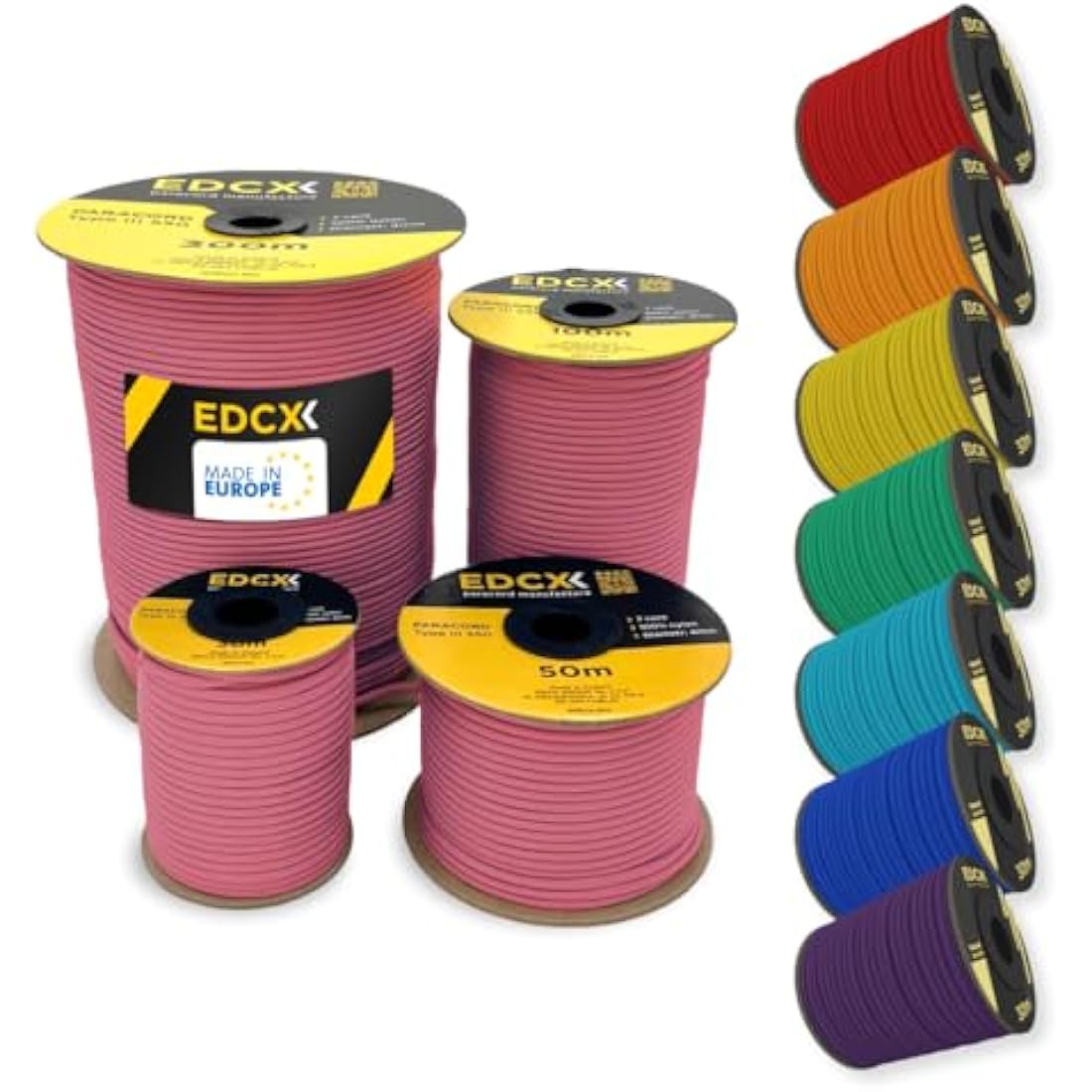 EDCX 550 Paracord – 4mm 7-Strand Nylon Rope for Camping and DIY