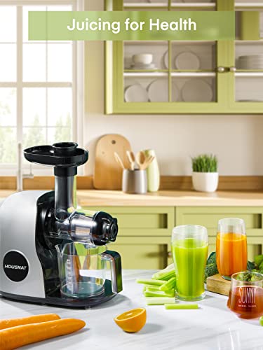 HOUSNAT Slow Masticating Juicer – Cold Press Extractor for Fruit & Veg