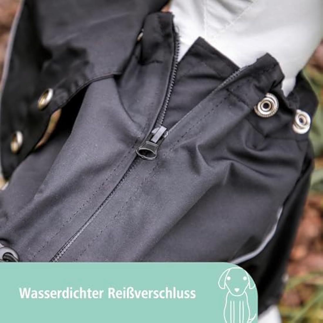 Kerbl Manchester Dog Raincoat – Waterproof Reflective Black, XXXL