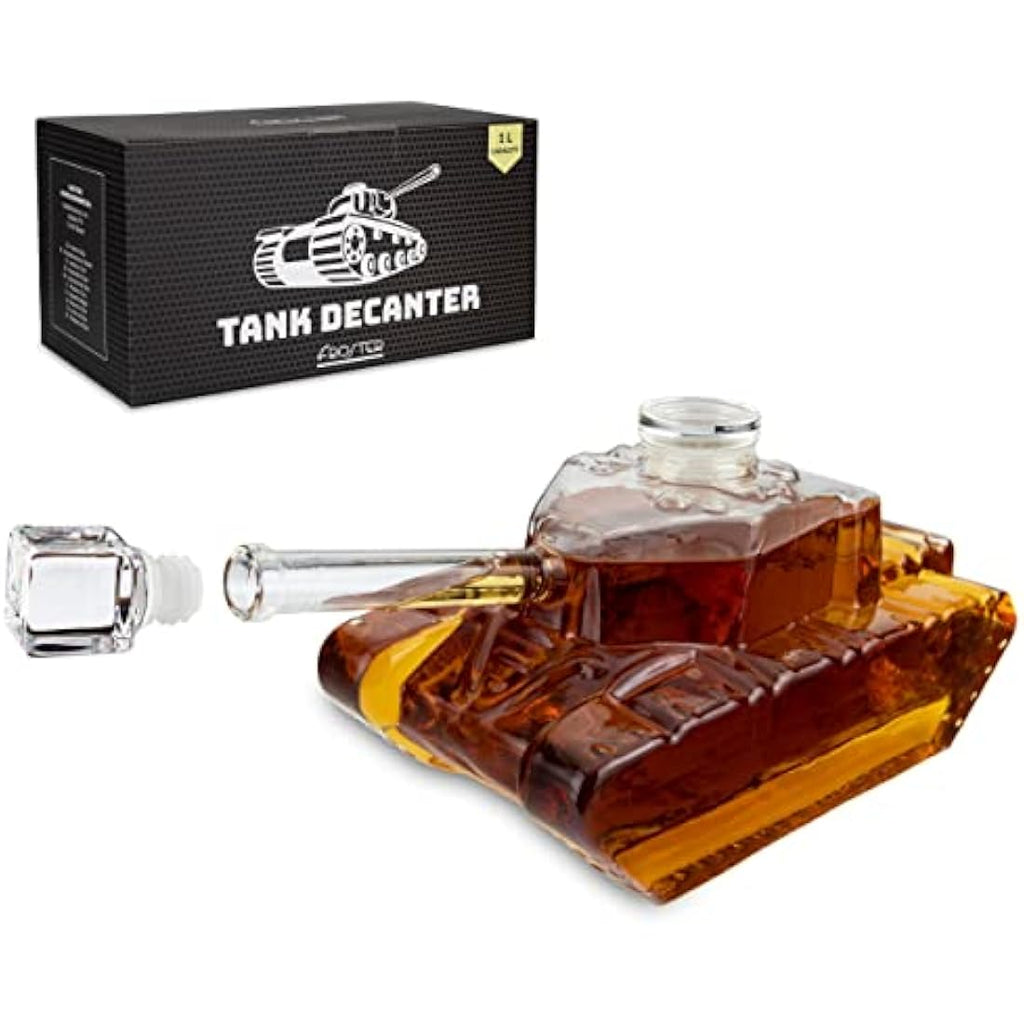 Tank-Shaped Whisky Decanter – 1000ml Glass Military Carafe
