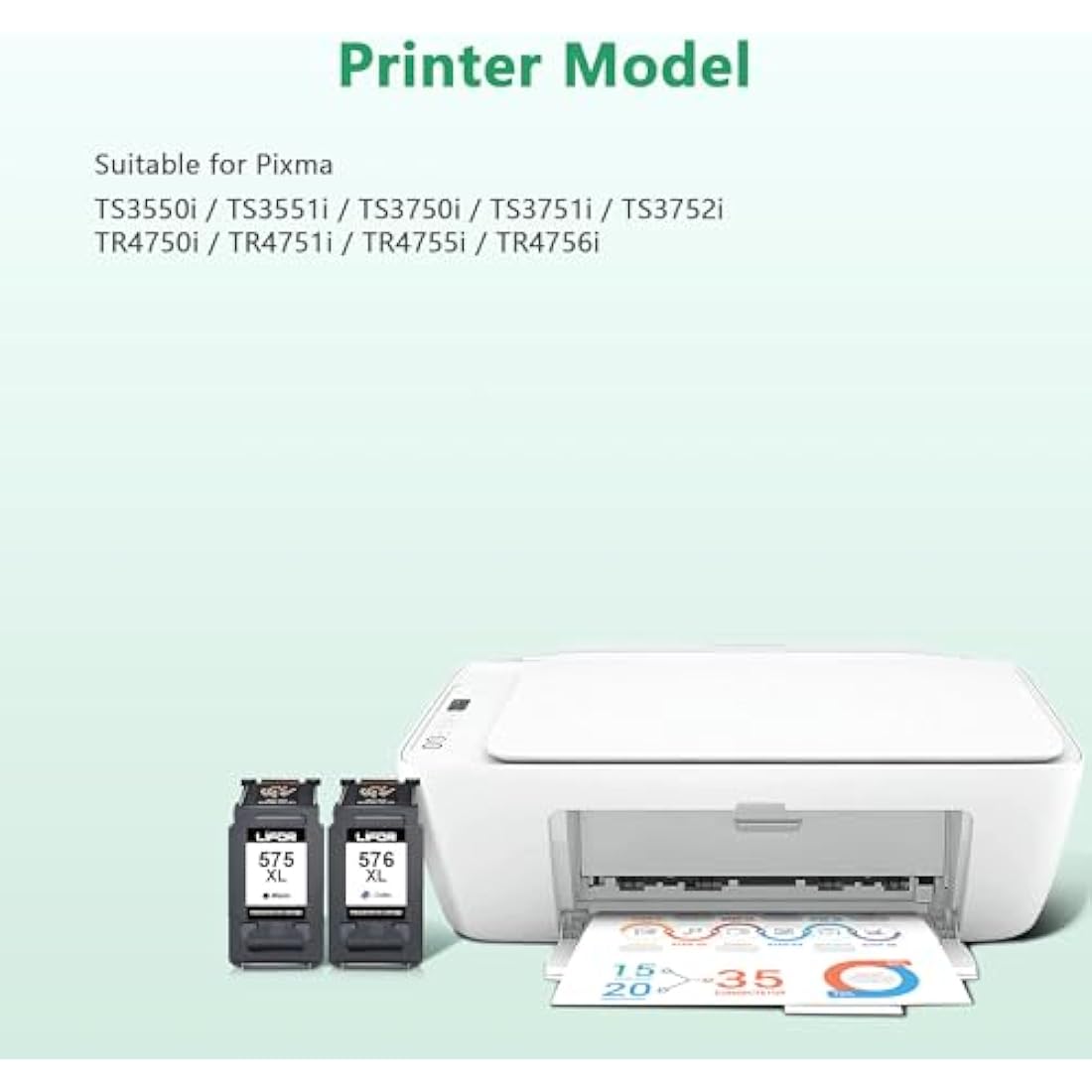 LIFOR PG-575XL CL-576XL Ink Cartridges for Canon Pixma TS3550i TR4750i
