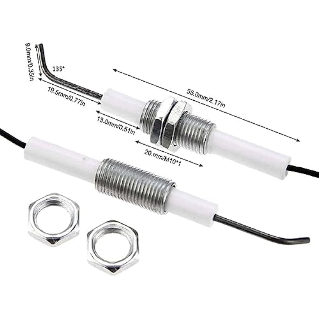 Propane Push Button Piezo Igniter Kit for Gas Grills - 2 Pack