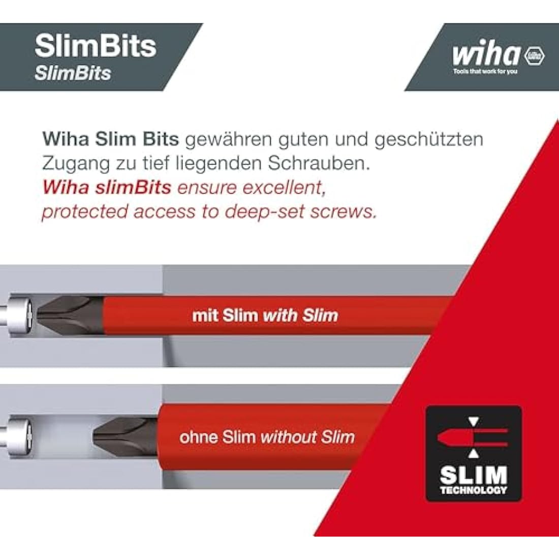 Wiha LiftUp Electric Insulated Bit Holder – VDE Certified Red Screwdriver