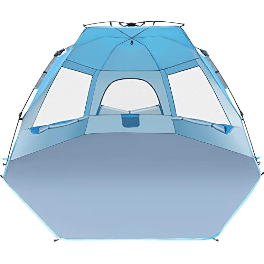 Glymnis Pop Up Beach Tent | 4-6 Person UV Sun Shelter with Porch