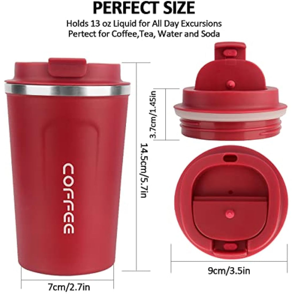 MOMSIV Insulated Travel Mug – 380ml Leak-Proof Stainless Steel Coffee Cup