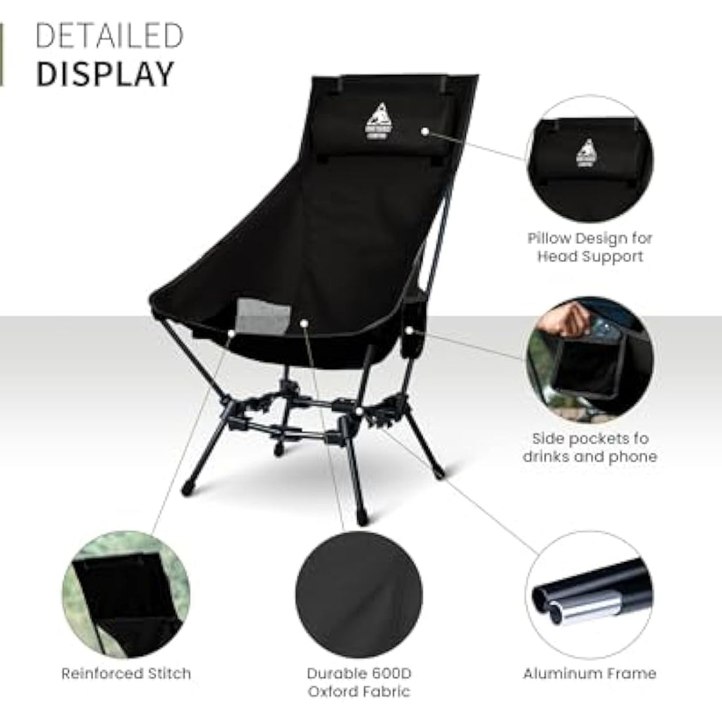 OneTigris Dragonhide Oversized Folding Camping Chair with Pillow