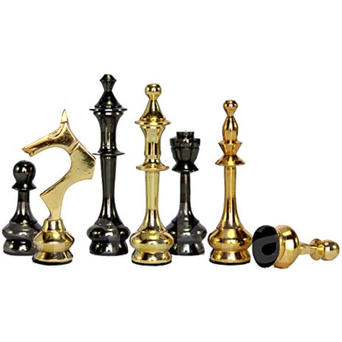 Brass Chess Pieces – 2.5 Inch Silver Metal Figurine Pawns