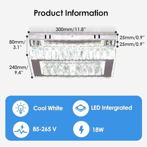 Jolof Store Modern LED Crystal Chandelier – K9 Flush Mount Ceiling Light