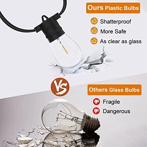 ZOTOYI 100FT Outdoor String Lights | Waterproof LED Festoon Lights - 30m