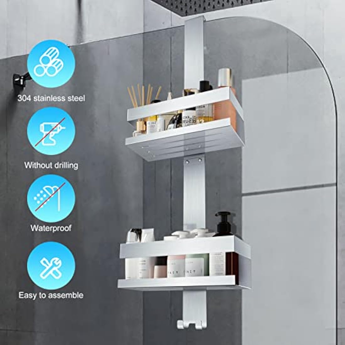 Hanging Shower Caddy | SUS304 Stainless Steel Over Door Shelf