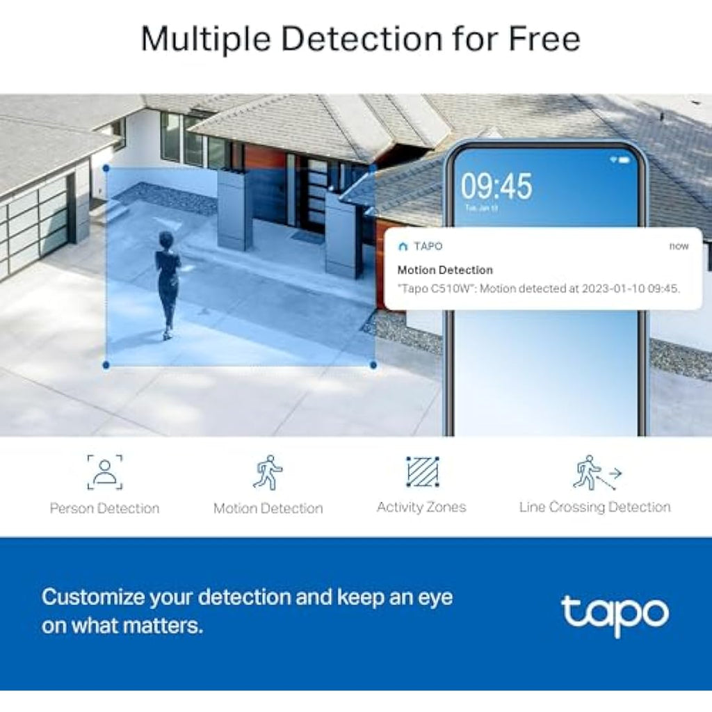 TP-Link Tapo C510W 2K Outdoor Security Camera | 360° Pan/Tilt & Night Vision