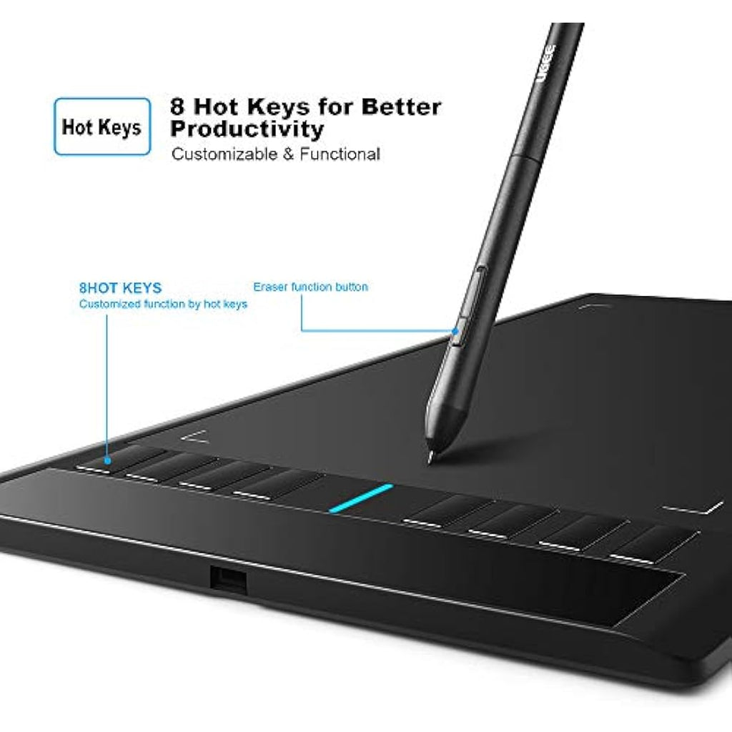 UGEE M708 Graphic Drawing Tablet | 10x6in Pad with 8192 Level Stylus